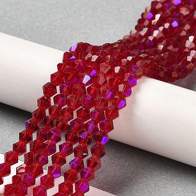 Transparent Electroplate Glass Beads Strands GLAA-F029-2mm-D27-1