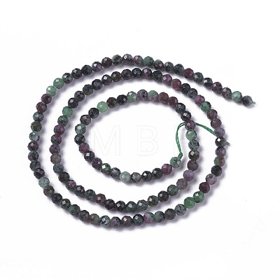 Natural Ruby in Zoisite Beads Strands G-F596-33-3mm-1