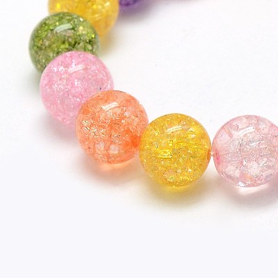 Synthetic Crackle Quartz Round Beads Strands G-L155-6mm-01-1