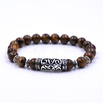 Natural Tiger Eye Beaded Stretch for Women Men YW9110-3-1