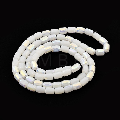 Frosted Imitation Jade Glass Beads Strands GLAA-P058-07B-09-1
