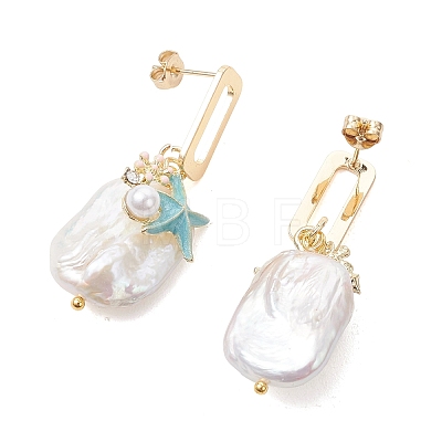 Natural Keshi Pearl Stud Dangle Earrings EJEW-JE07224-1
