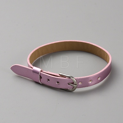 Blank PU Leather Cord Bracelet with Alloy Clasps X1-AJEW-TAC0041-01A-01-1