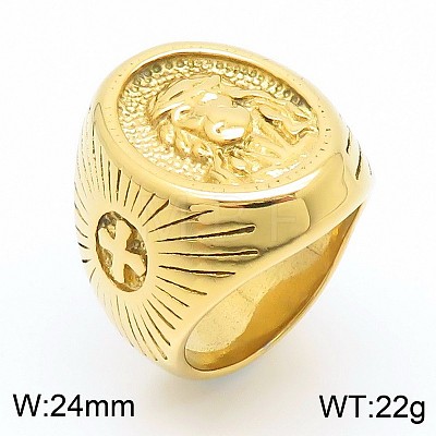 Hip-hop Style 304 Stainless Steel Finger Rings for Men FS-WG74A00-13-1