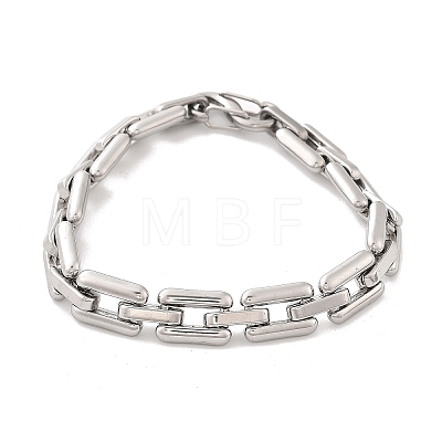 304 Stainless Steel Rectangle Link Chain Bracelets for Women Men BJEW-F488-30P-02-1