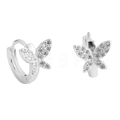 S925 Sterling Silver Butterfly Hoop Earrings CE0545-2-1