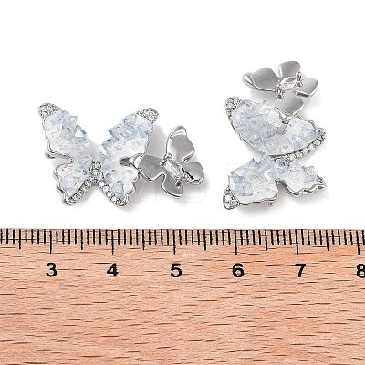 Natural Crystal Quartz Butterfly Links KK-B102-15P-1