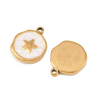 304 Stainless Steel Enamel Pendants STAS-P425-01G-16-1