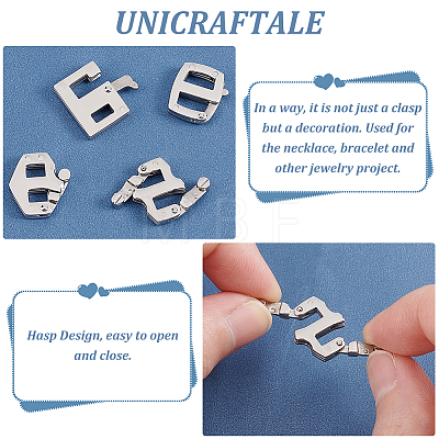 Unicraftale 4Pcs 4 Styles 304 Stainless Steel Adjustable Clasps STAS-UN0039-88-1