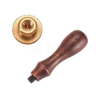   DIY Letter Scrapbook Brass Wax Seal Stamps and Wood Handle Sets AJEW-PH0010-R-1