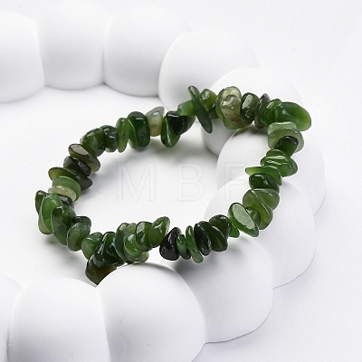 Natural Other Jade Chip Beaded Stretch Bracelets for Women Men BJEW-L038-01B-1