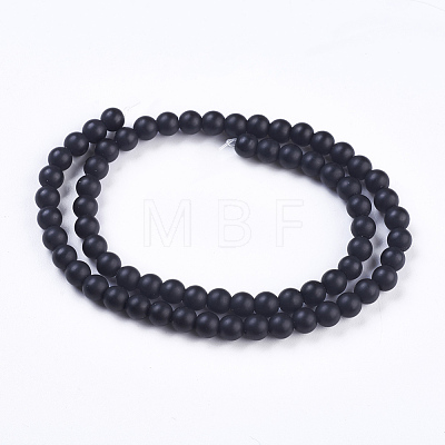 Synthetic Black Stone Beads Strands G-R345-6mm-38-1-1
