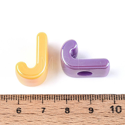 UV Plating Opaque Acrylic European Beads OACR-M027-03J-1