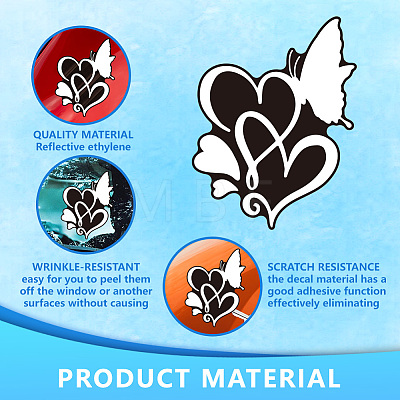 Reflective Vinyl Butterfly Car Stickers STIC-WH0022-004-1