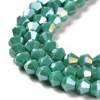 Opaque Solid Color Electroplate Glass Beads Strands GLAA-F029-P4mm-A07-1