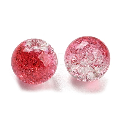 Transparent Spray Painting Crackle Glass Beads GLAA-L046-01A-15-1