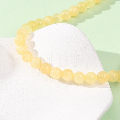 8MM Grade A Natural Golden Silk Jade Round Beaded Necklaces GG-CBAA808-03P-B-1