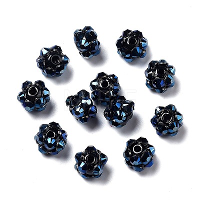 Chunky Resin Rhinestone Bubblegum Ball Beads RESI-M012-11-1-1