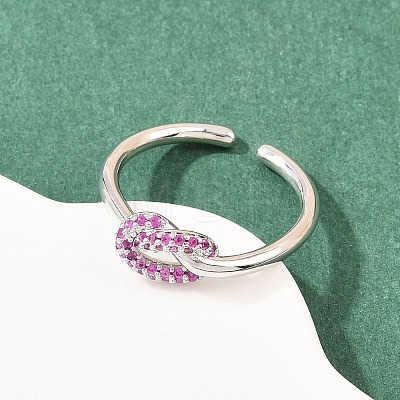 Brass Micro Pave Cubic Zirconia Finger Rings RJEW-C153-01P-03-1