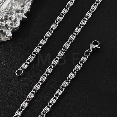 Tarnish Resistant 304 Stainless Steel Lumachina Chain Necklaces LS-NJEW-P226-08P-01-1