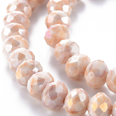 Opaque Baking Painted Glass Beads Strands EGLA-N006-006H-1