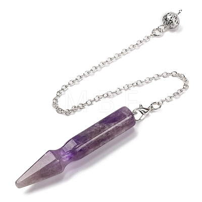 Natural Amethyst Pointed Dowsing Pendulums G-Q184-04G-P-1