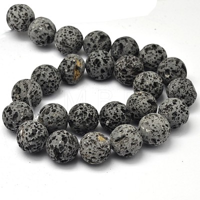 Unwaxed Natural Lava Rock Bead Strands G-F309-14mm-1