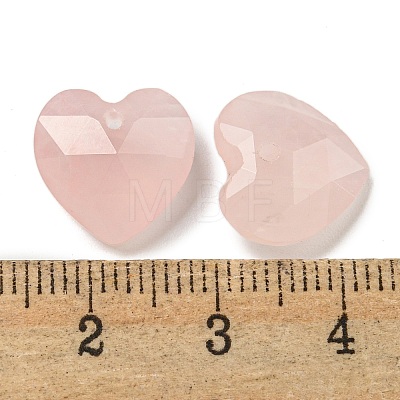 Natural Rose Quartz Faceted Heart Charms G-G123-01D-1