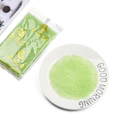 Glow in the Dark Luminous Transparent 8/0 Glass Seed Beads SEED-YWC0001-01I-1