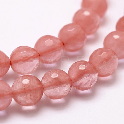 Cherry Quartz Glass Beads Strands G-D840-42-6mm-1