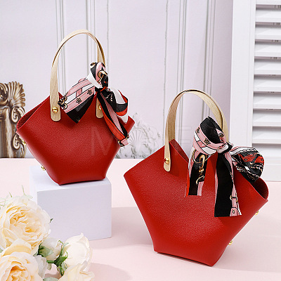 PU Leather Wedding Candy Tote Boxes CON-WH20031-002A-1
