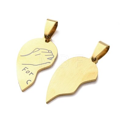 201 Stainless Steel Split Pendants STAS-F368-07G-1