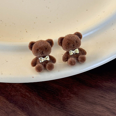 Alloy Flocking Stud Earrings FS-WG72CDC-01-1
