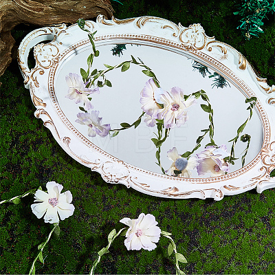 Flower Polyester with Iron wire Upper Arm Cuff Bangles for Women AJEW-GF0014-08C-1