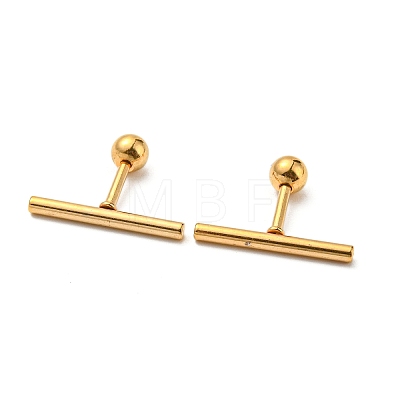 Ion Plating(IP) 304 Stainless Steel Stud Earrings EJEW-Z034-04E-G-1