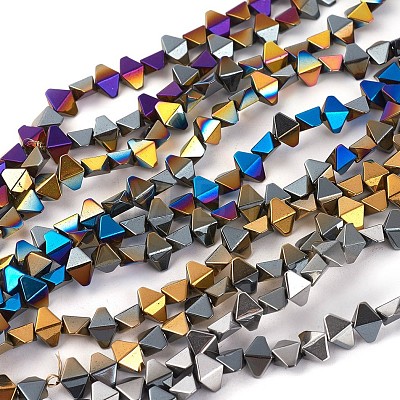 Electroplated Non-magnetic Synthetic Hematite Beads Strands G-P408-G-1