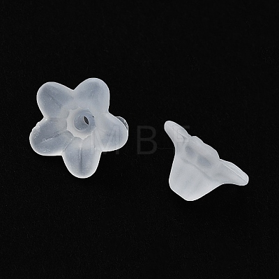 Transparent Frosted Acrylic Flower Beads X-PL554-1