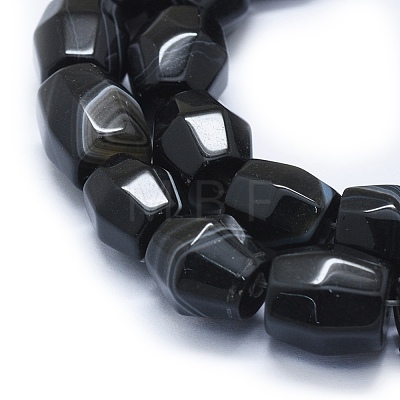 Natural Black Agate Beads Strands G-I245-18-1