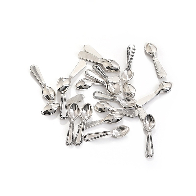 100Pcs Alloy Silverware Miniature Ornaments PW-WGF7D5F-02-1