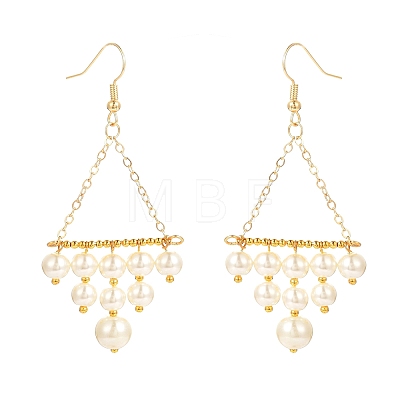 Vintage Glass Pearl Dangle Earrings for Girl Women Gift EJEW-TA00007-1