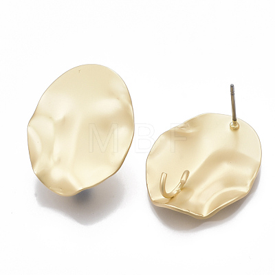 Smooth Surface Alloy Stud Earring Findings PALLOY-T064-35MG-1