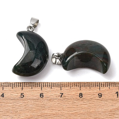 Natural Moss Agate Pendants G-F820-02L-12-1