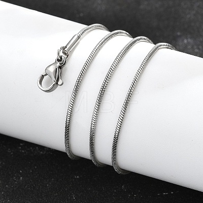 Non-Tarnish 304 Stainless Steel Snake Chain Necklaces NJEW-E122-32B-1