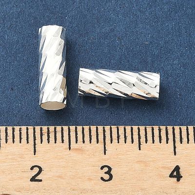 Brass Textured Tube Beads KK-H532-01B-S-1