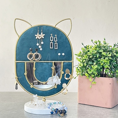 Cat Ear Iron Earrings Storage Rack PW-WG34CEB-03-1