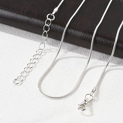 Brass Round Snake Chain Necklaces X-MAK-T006-11B-S-1