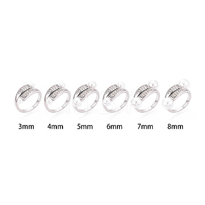 Brass Micro Pave Cubic Zirconia Cup Peg Ring Settings KK-B166-02P-1