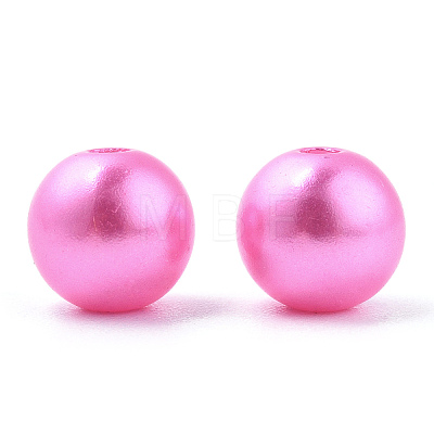 Spray Painted ABS Plastic Imitation Pearl Beads OACR-T015-05B-15-1