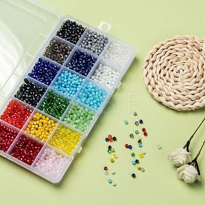 18 Colors Electroplate Glass Beads EGLA-X0006-03B-4mm-1