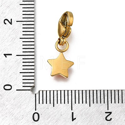 Star 304 Stainless Steel Rhinestone Pendants Decoration STAS-R159-57G-1